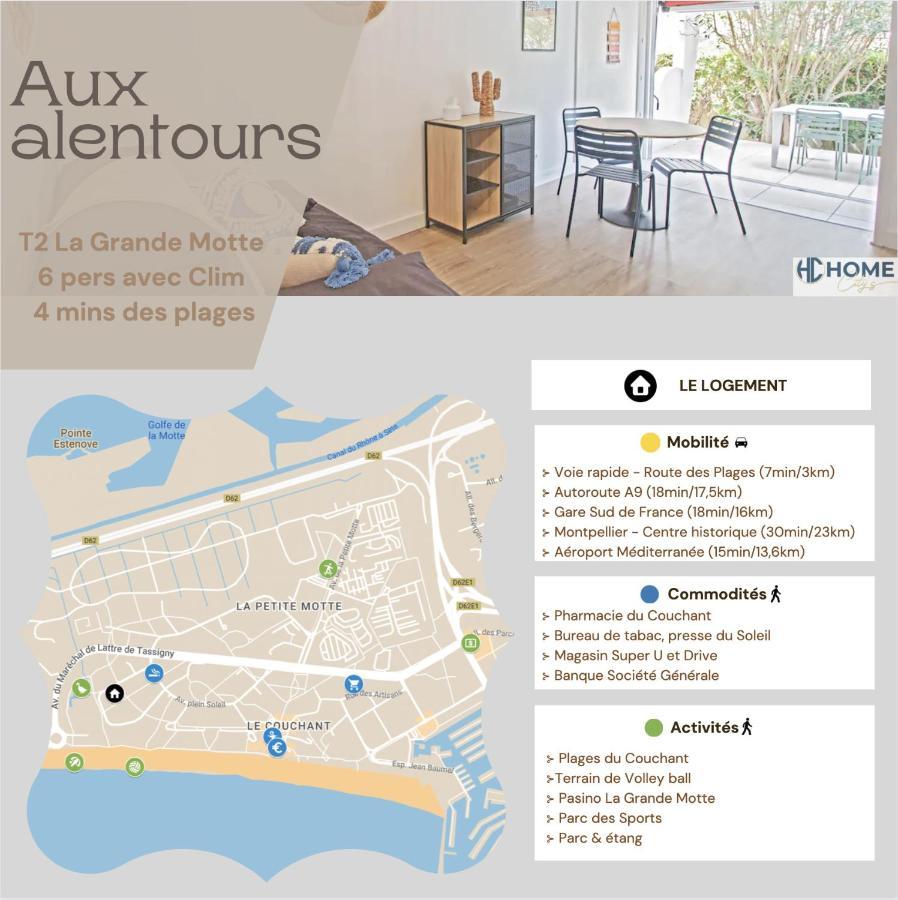 Motte Du Couchant, 6 Personnes, 4 Min De La Plage, Parking, Climatisation Λα Γκραντ-Μοτ Εξωτερικό φωτογραφία